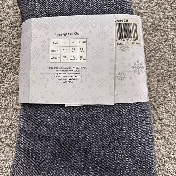 Muk Luks Women's Terry Lined Leggings in Charcoal - Picture 3 of 4